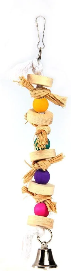 Professional Hypeety Parrot Pet Bird Chew Bird Toys Parakeet Toys Wooden Straw with Bell Cage Swing Toys Bird Cage Hanging Accessory Certified