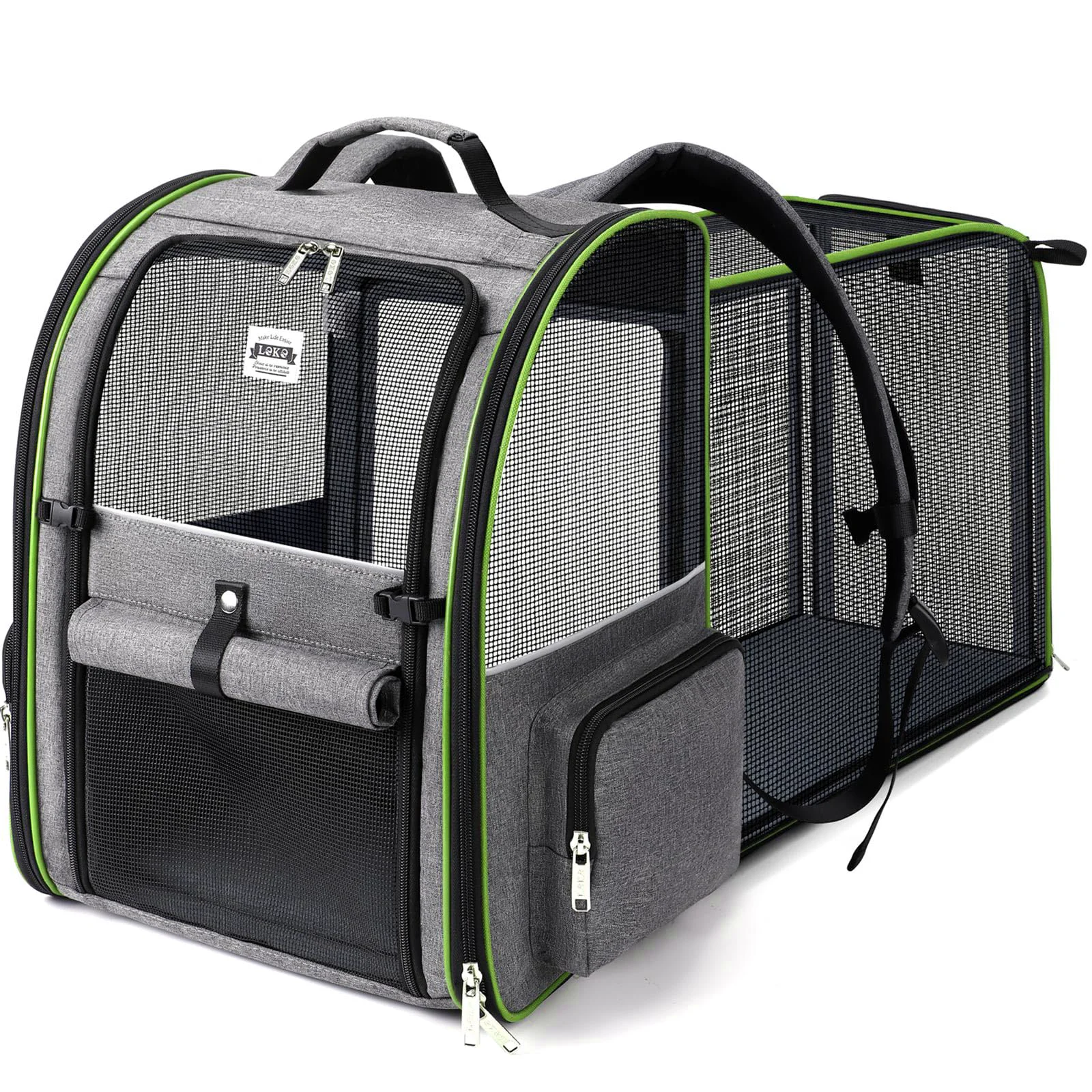 Minimalist Lekebobor Large Cat Backpack Carrier – Expandable Pet Carrier Up to 18 lbs Lightweight
