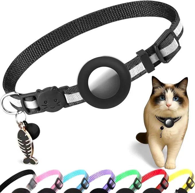 Eco-Friendly AirTag Cat Collar Breakaway – Reflective Kitten Collar Outstanding