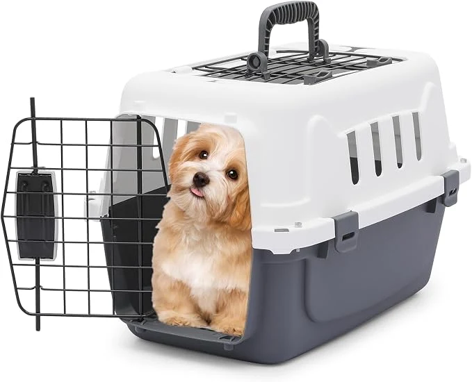 Durable MoNiBloom 18-Inch 2-Door Top Loading Cat Carrier Plastic Dog Crate Hard-Sided Crafted