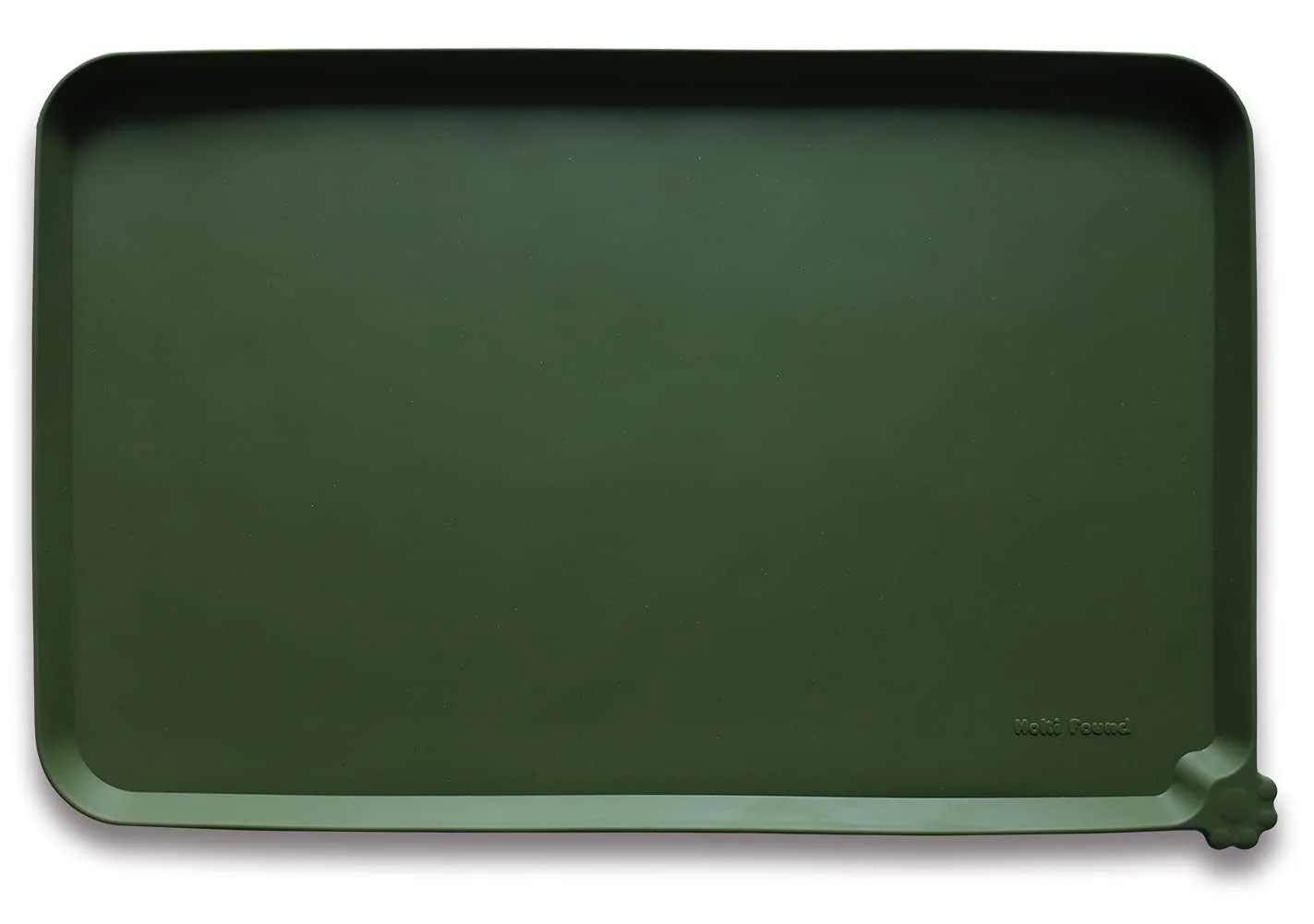 Classic Hoki Found XX-Large Silicone Pet Feeding Mat – Non-Slip Waterproof Dark Olive Elite