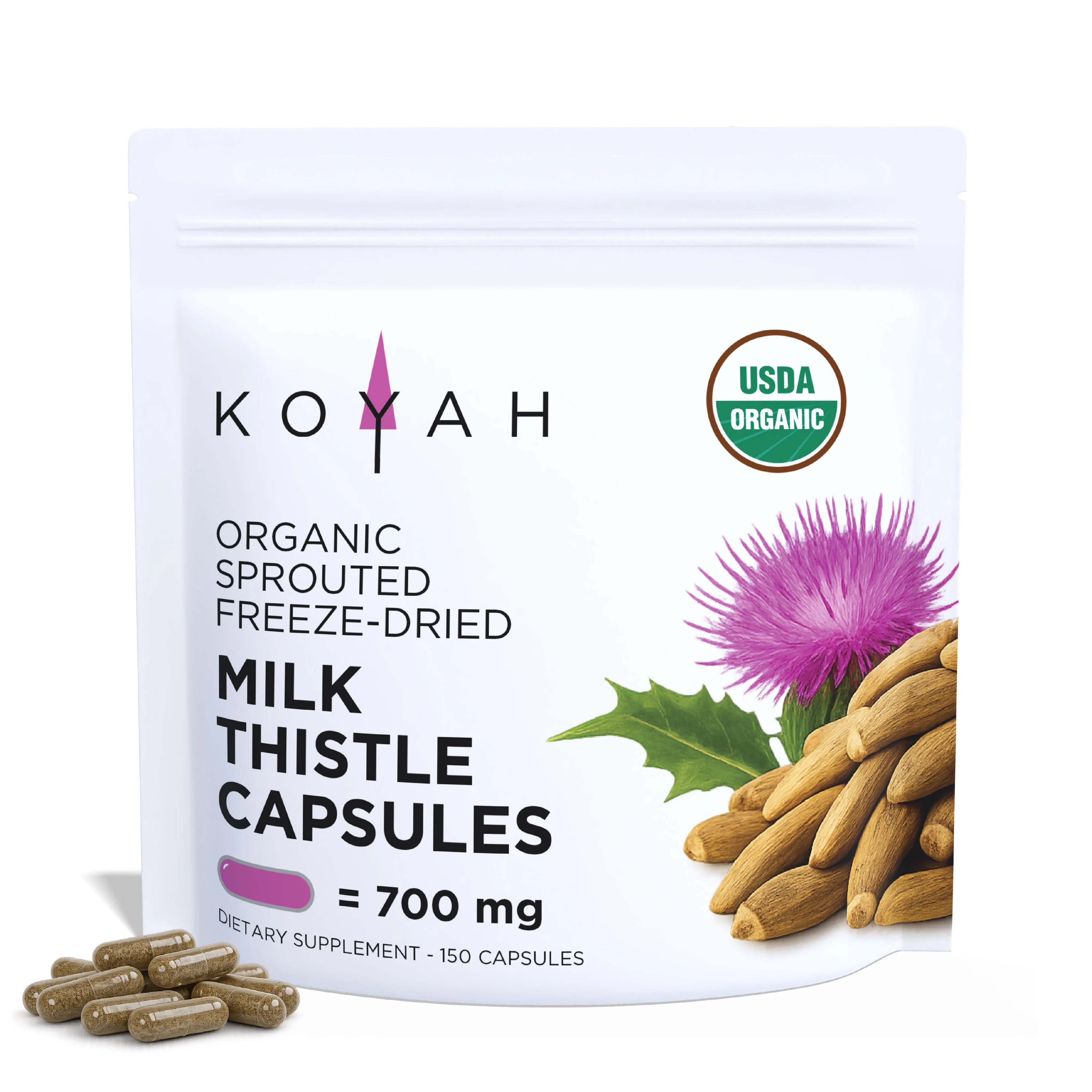 Green Organic Milk Thistle Capsules Elegant