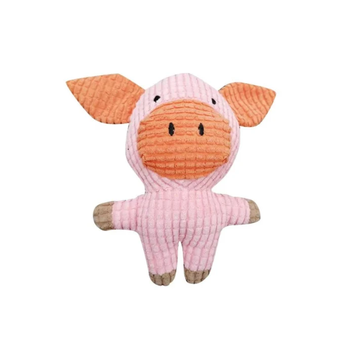 Unique Milou Lumi Pet Plush Squeaky Toy – Pig Green