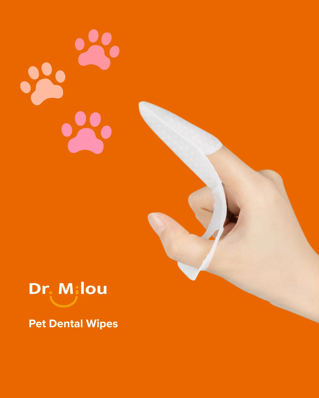 Green Dr. Milou Pet Dental Finger Wipes – Daily Oral Care for Dogs Cats Minimalist
