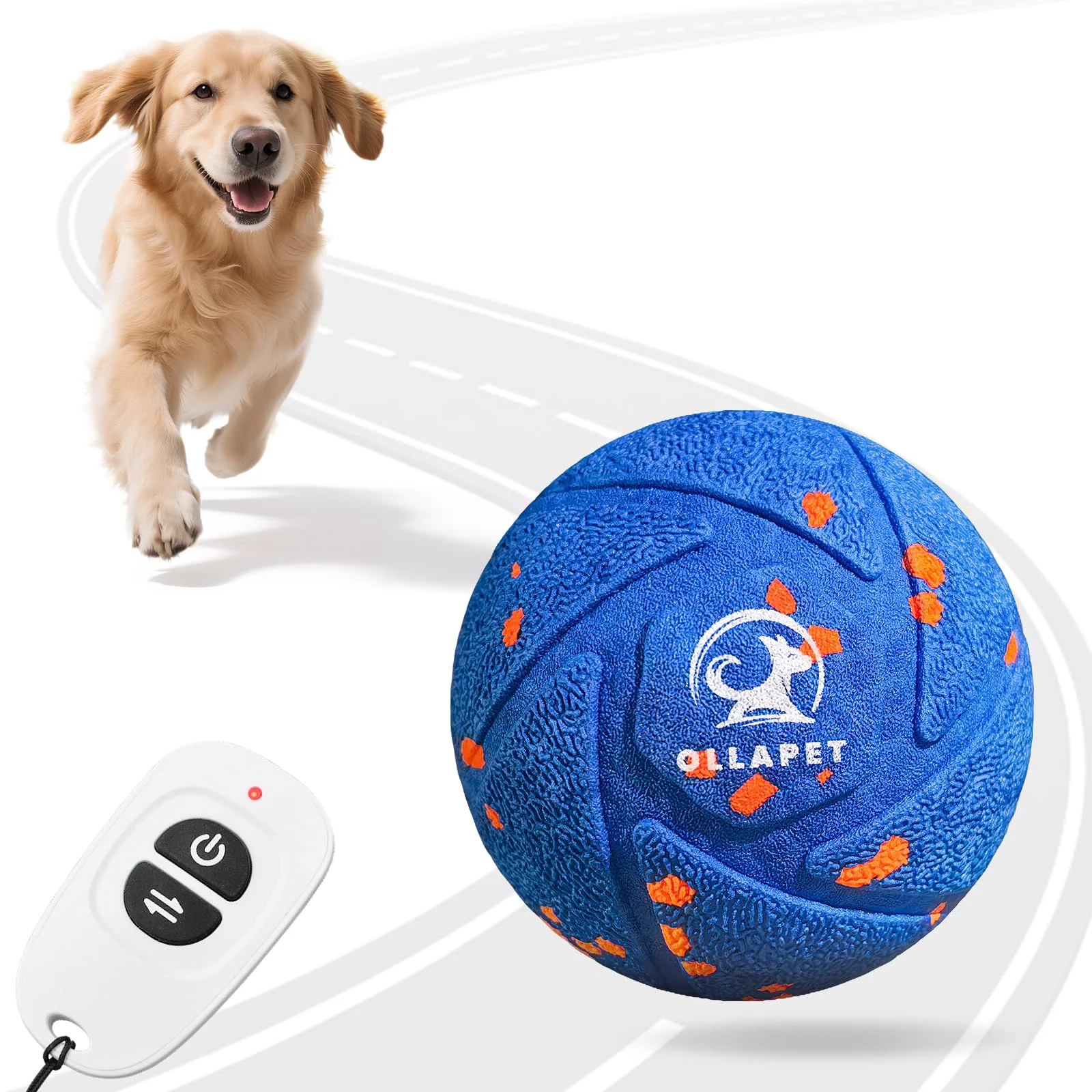 Modern Ollapet Smart Interactive Dog Toy Ball – Auto Bouncing 3 Modes IPX7 Waterproof Blue Practical