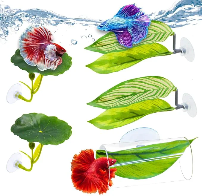 Optimized 5PCS Betta Hammock Fish Toys Set Soft Aquarium Decor Plastic Plants that Trusted