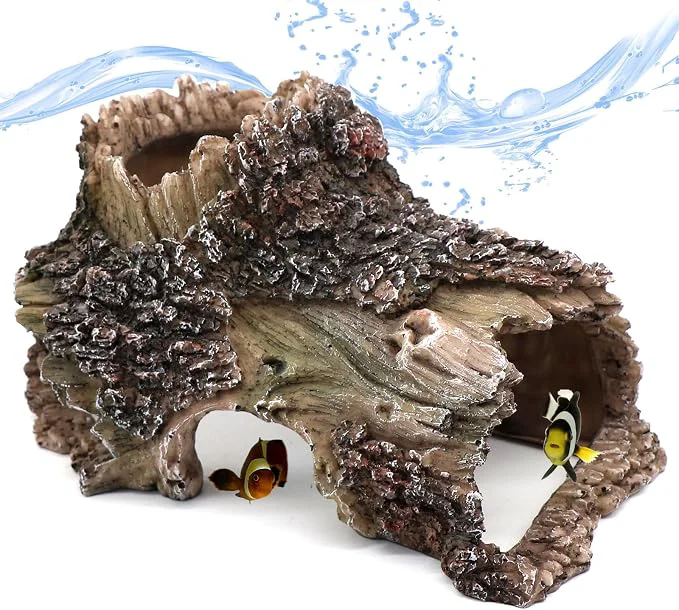 Modern Tree Trunk Cave Aquarium Decoration Reptile Cave Climb Hideout Hideaway Effective