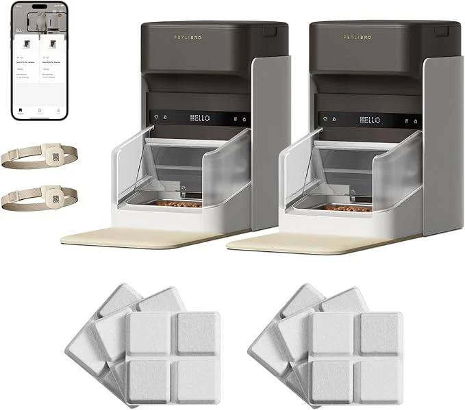 World-Class Bundle of PETLIBRO Upgraded RFID Automatic Cat Feeder 2 Packs 5G Wi-Fi Quality