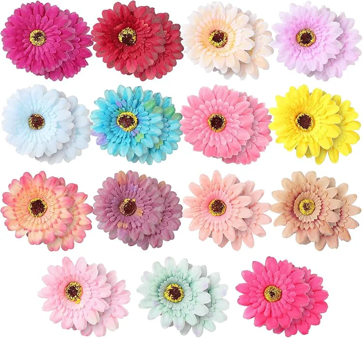 Organic 30 Pack Dog Collar Flower Bows Charms Multicolored Daisy Flower Attachment Sliding Bows Pet Summer Collar Accessories for Small Medium Large Puppy Cat Dogs Pets Grooming Birthday Costumes Accessories Long-Lasting