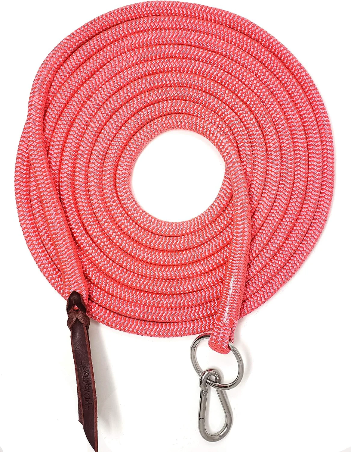Natural 22′ Long Line with SS O Ring and Carabiner Pink Minimalist