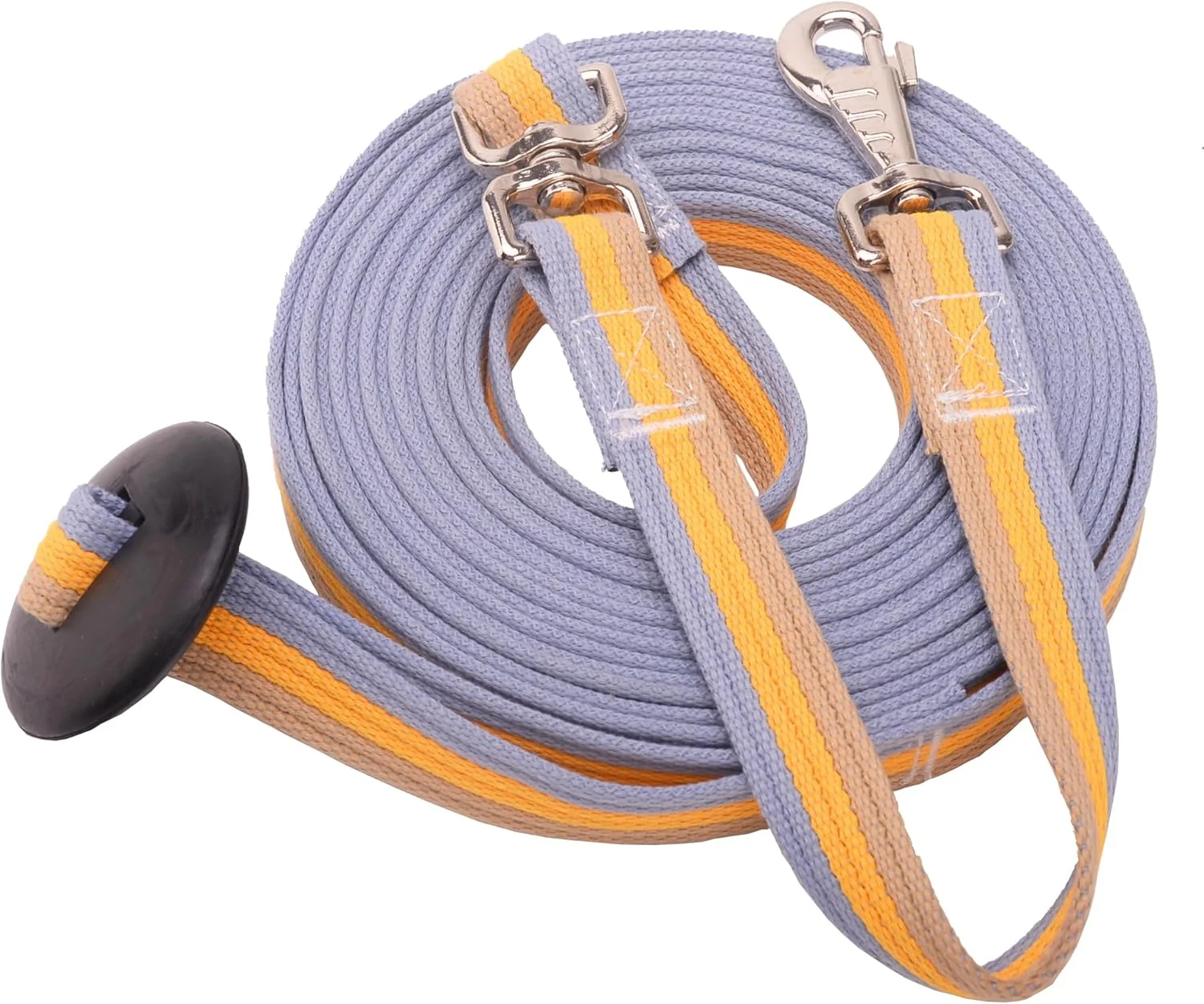 High-Grade Cord Cotton Lunge Line with Rubber Stop，Equine Lunge Line for Horses with Swivel Bolt Snap，24 ft Contrasting Colors 24ft Elite