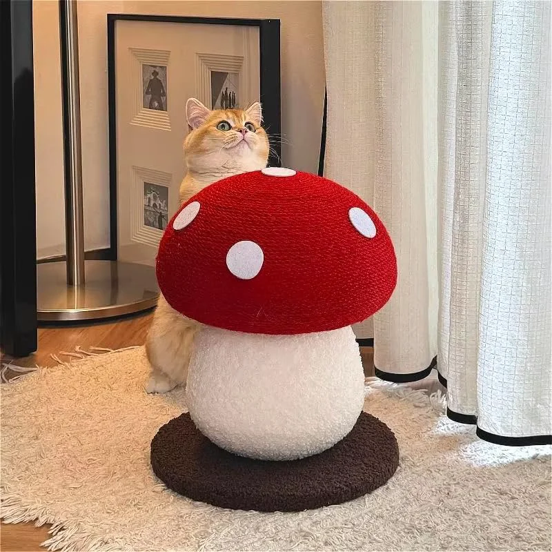 Fast Mushroom Cat Scratcher Cute Cat Scratching Post Durable Sisal Rope Cat Scratching Board Kitten Tree Cat Toy for Cats to Play and Care for Their Claws No Assembly Required Convenient