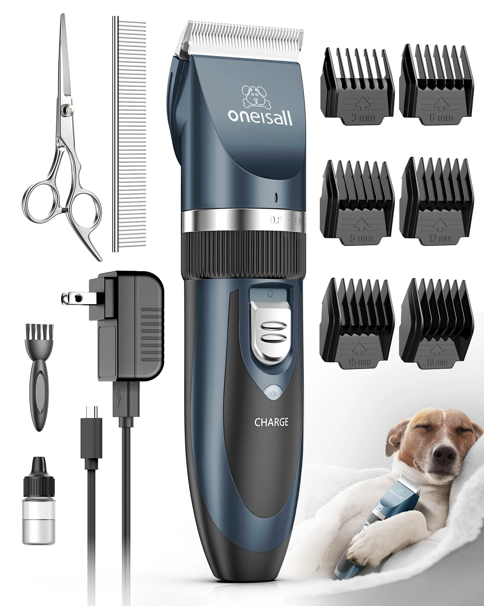 Premium Oneisall Dog Shaver Clippers – Low-Noise Rechargeable Cordless Grooming Kit for Dogs Cats Artisan