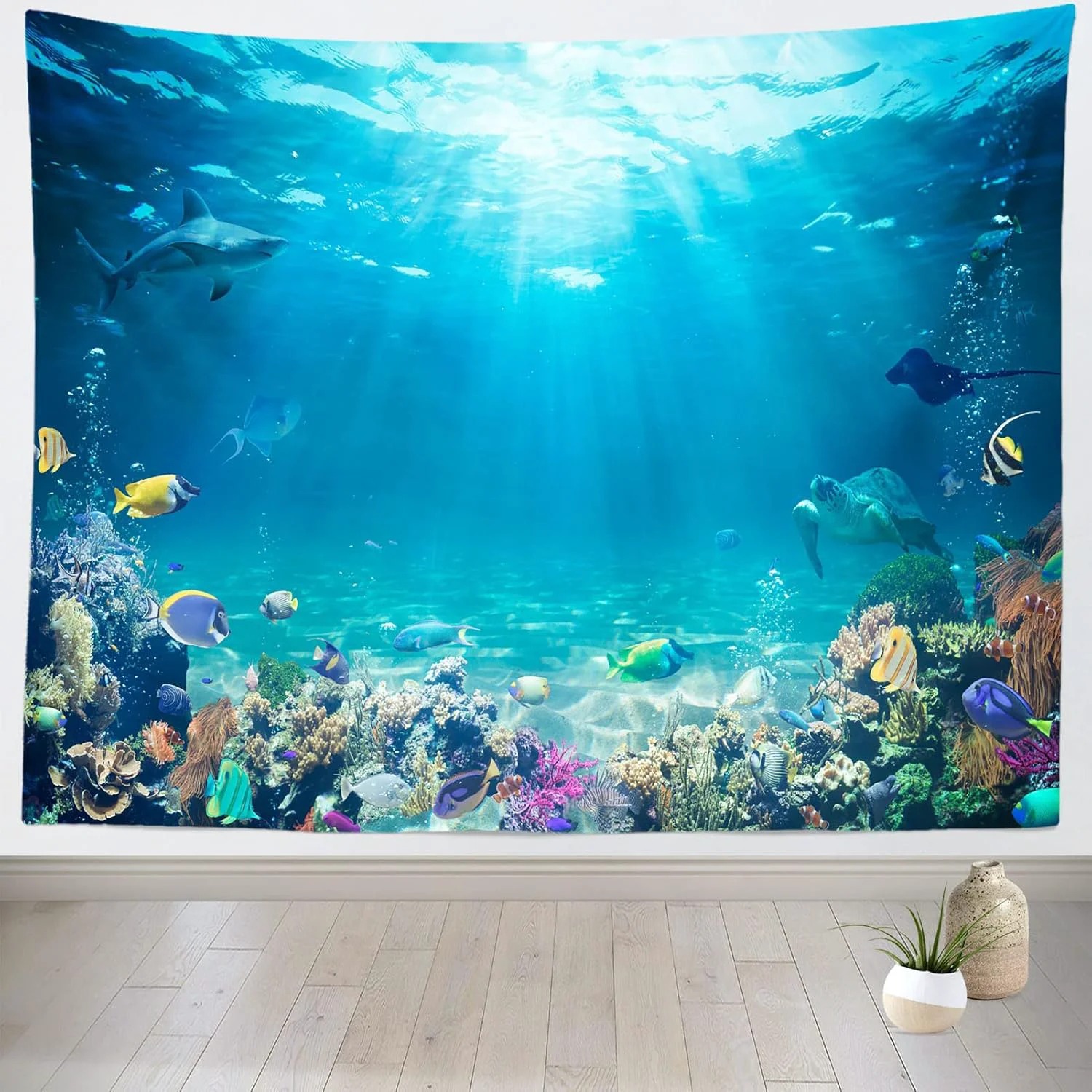 Authentic Loccor Underwater World Tapestry Blue Ocean Wall Hanging Under the Sea Coral Reef Wall Tapestry 179×98 Inches Tropical Fish Tank Undersea Tapestries Marine Wall Art for Bedroom Living Room Dorm Decor Selected