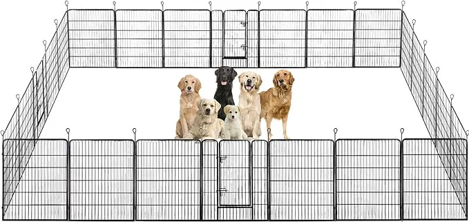 Eco-Friendly Pet Dog Playpen 40 Inch 24 Panels Heavy Duty Metal Pet Exercise Pen Durable