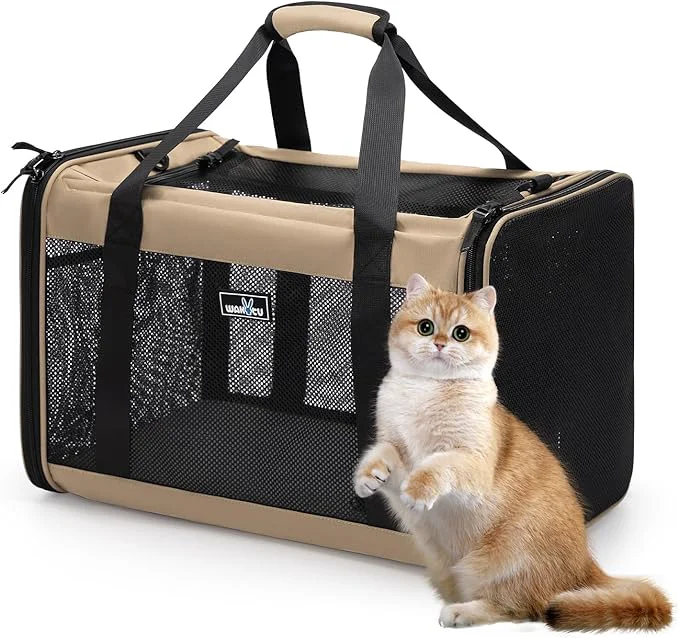Elite Expandable Pet Carrier for Dogs Cats Large Travel Bag with 5 Mesh Windows 2 Entrances Locking Zippers Padded Straps LAbout ThisOverview Reusable