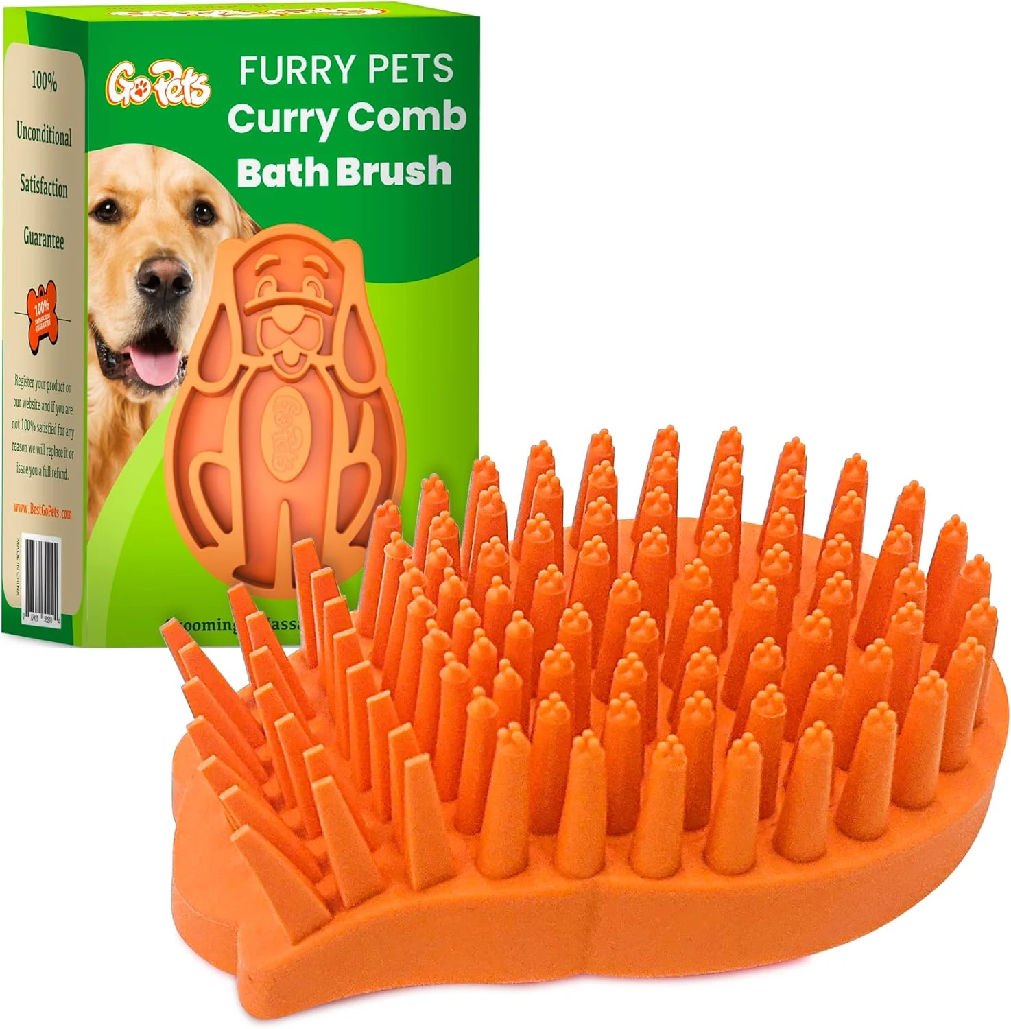 World-Class GoPets Curry Comb Bath Brush for Cleaning Grooming Silicone Shampoo Scrubber for Shedding Massage Rubber Dog Wash Grooming Brush Pet Bath Supplies for Long Short Hair Dogs Cats Professional