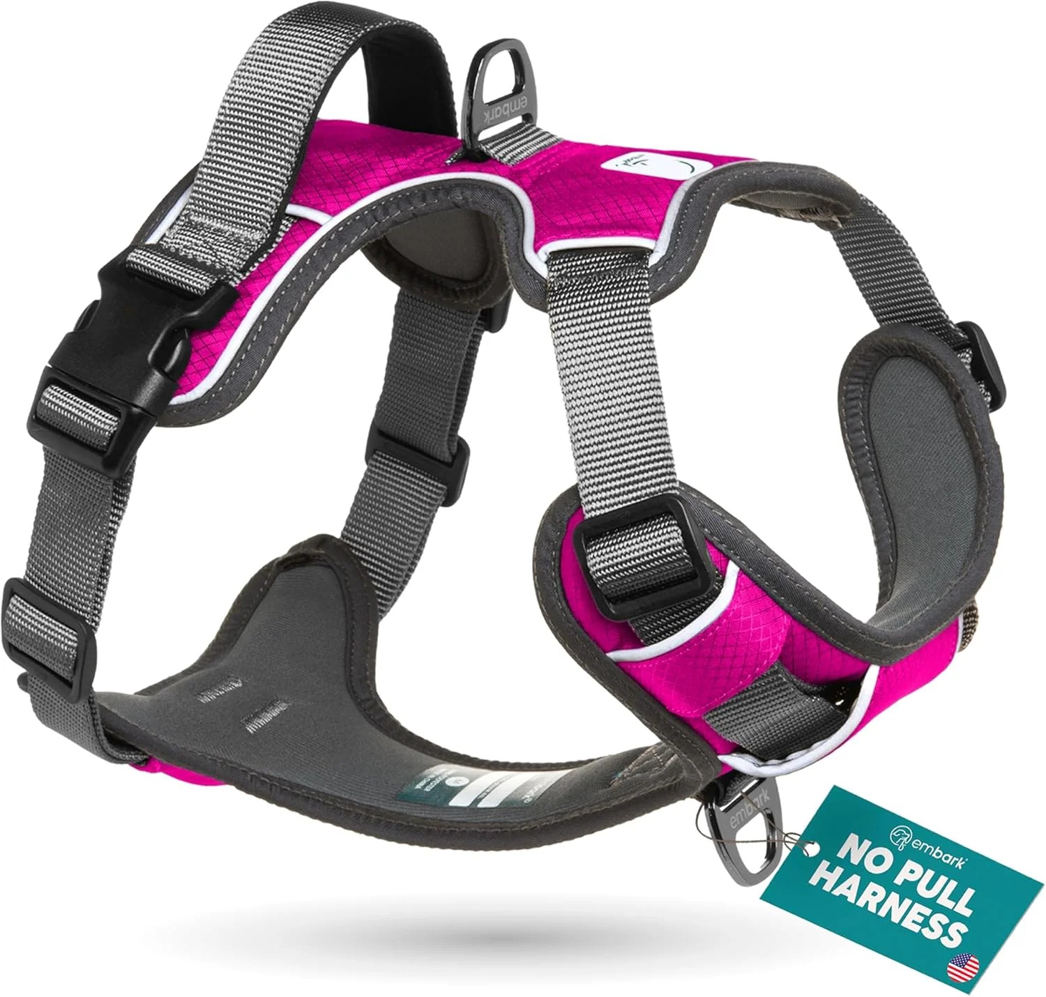 Trendy Embark Adventure Dog Harness Reflective Trim No Pull Dog Harnesses for Small Sized Dogs – Military Grade Nylon Front Clip with Gel Lined Handle. Traditional