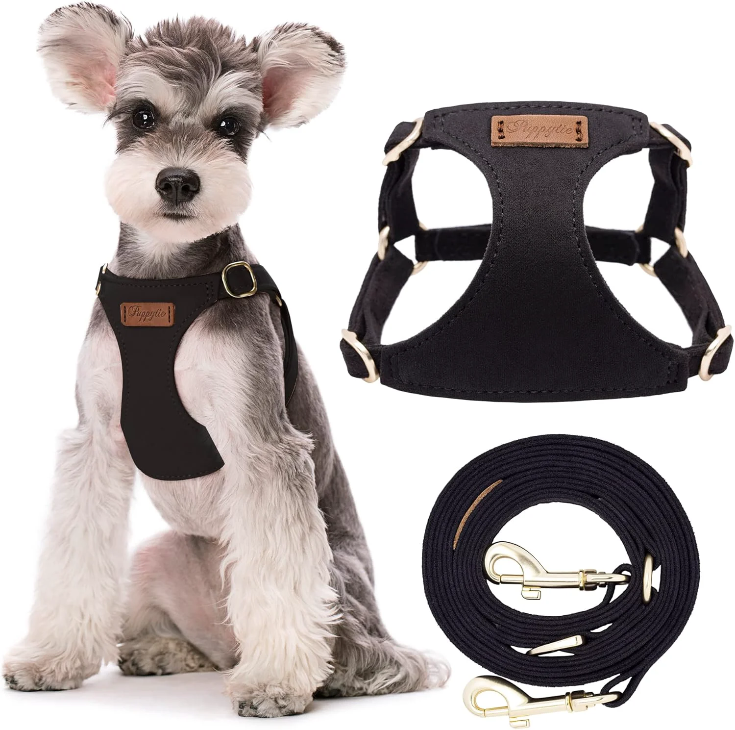 Elite Puppytie No Pull Small Dog Harness with Multifunction Dog Leash Lightweight Soft Adjustable No Choke Escape Proof Pet Harness Vest Pet Harness Vest Black M Smart