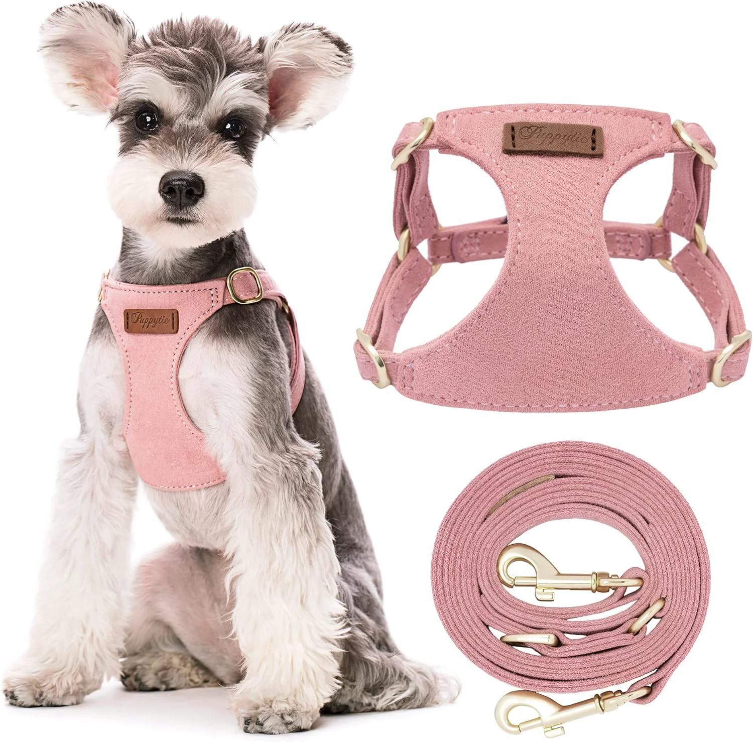 Artisan Puppytie No Pull Dog Harness with Multifunction Dog Leash Soft Adjustable No Choke Escape Proof Pet Harness Vest for Medium Dogs or Large Dogs Pink M Detailed