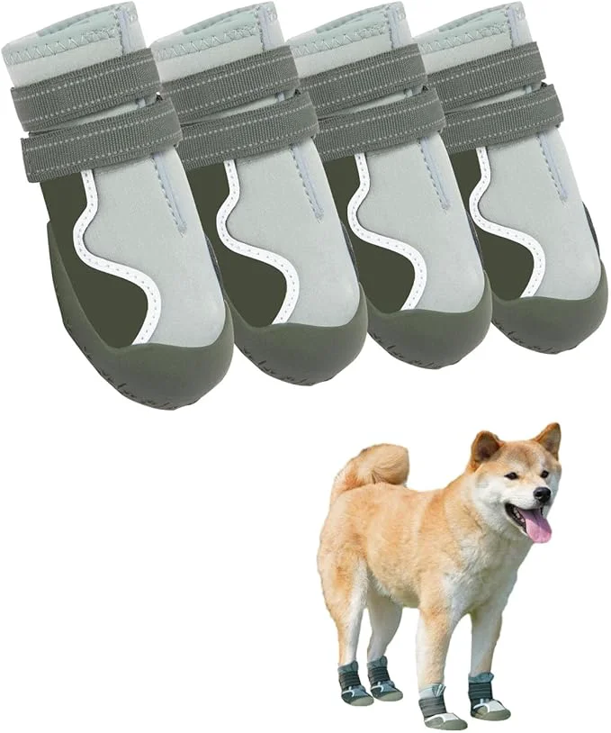 Verified Dog Shoes Small Medium Large Size Dogs Puppy Booties Paw Protector for Hot Pavement Non-Slip Waterproof Rubber Reflective Strapped Boots Green Size 8 3.5 3.0 L W for 74-88lbs About ThisOverview Exclusive