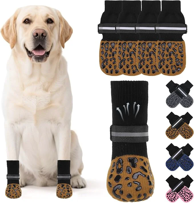 Excellent KOOLTAIL Anti Slip Dog Socks to Prevent Licking Paws Dog Shoes for Hot Pavement Reflective Traction Control Grip Booties Dogs Boots Paw Protector for Hardwood Floors Small Medium Large Senior DogsAbout ThisOverview Next-Generation