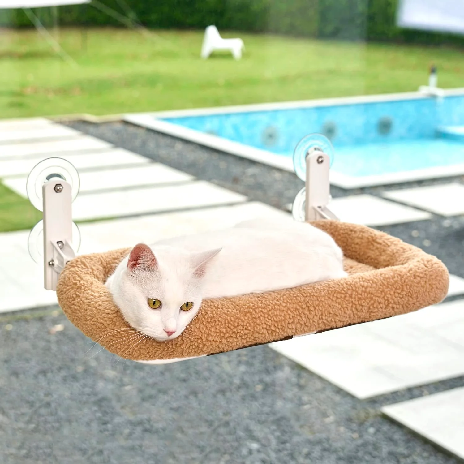 Casual Zakkart Foldable Cat Window Hammock — Cordless Washable Bolster Bed Robust Metal Frame Reusable
