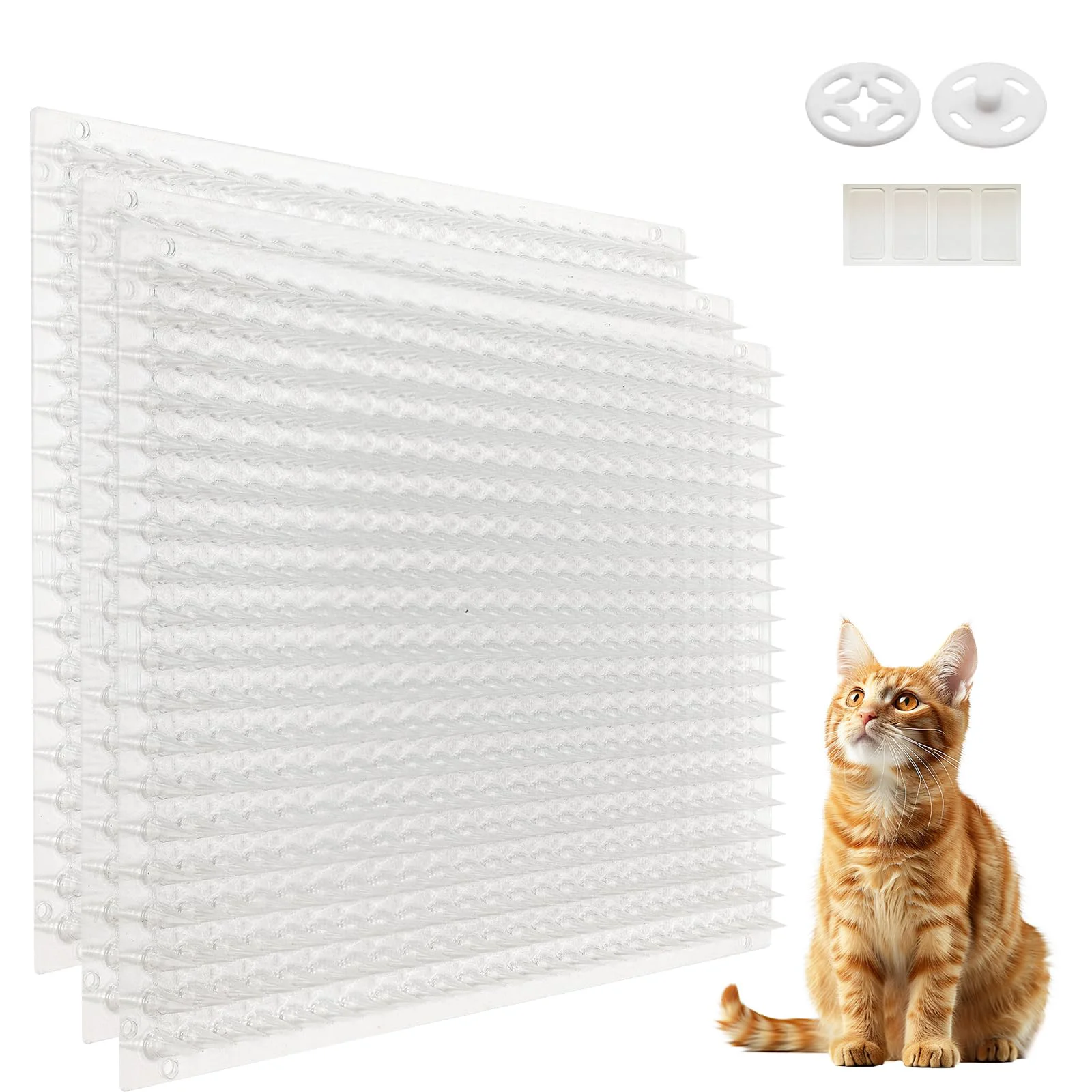 Pure Mardili 18-Piece Scat Mat for Cats with Spikes – Indoor Outdoor Cat Deterrent 16 x 13 Inches Smart