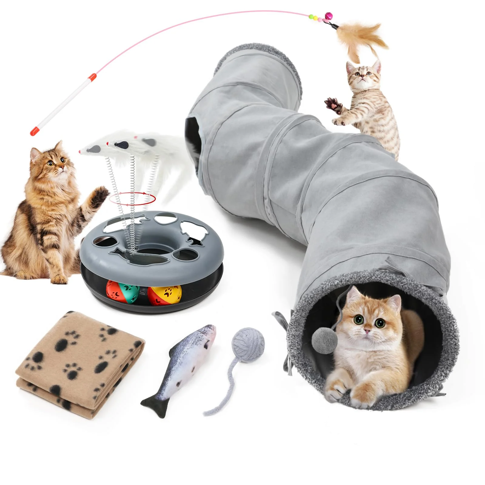 Reusable TSEB4TEP Cat Tunnel – 46-Inch Indoor S-Shaped Play Maze for Cats Small Pets Exceptional