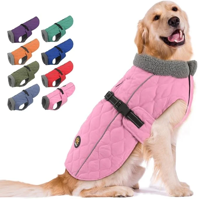 Long-Lasting Dog Coats for Cold Weather Fleece Lining Small Medium Large Dog Jackets for Winter Reflective Adjustable Doggie Winter Clothes for X-Large Dogs Pink XLAbout ThisOverview Genuine