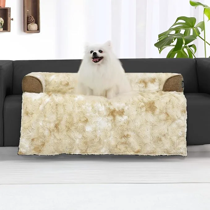 Convenient Calming Dog Couch Bed for Medium Dogs Cats 35 x 31 inch Waterproof Removable Trendy
