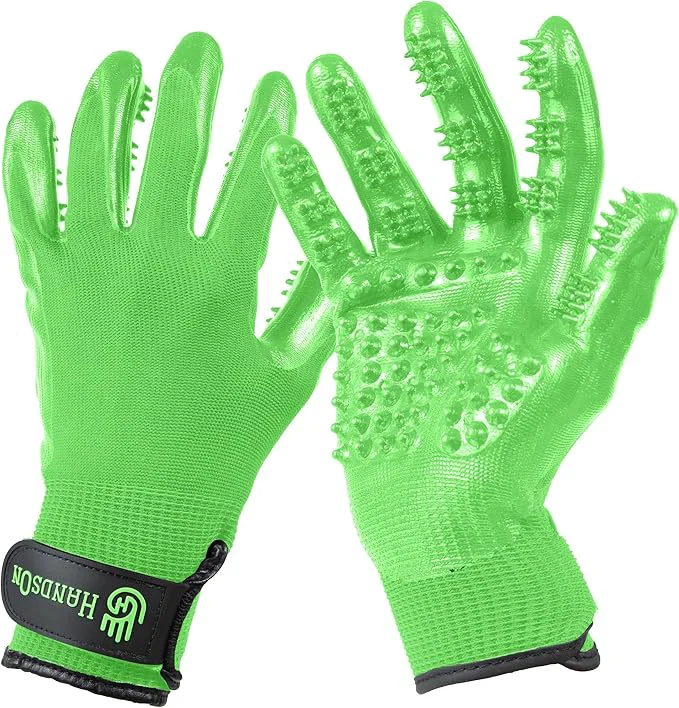 Superior H HANDSON Pet Grooming Gloves Natural