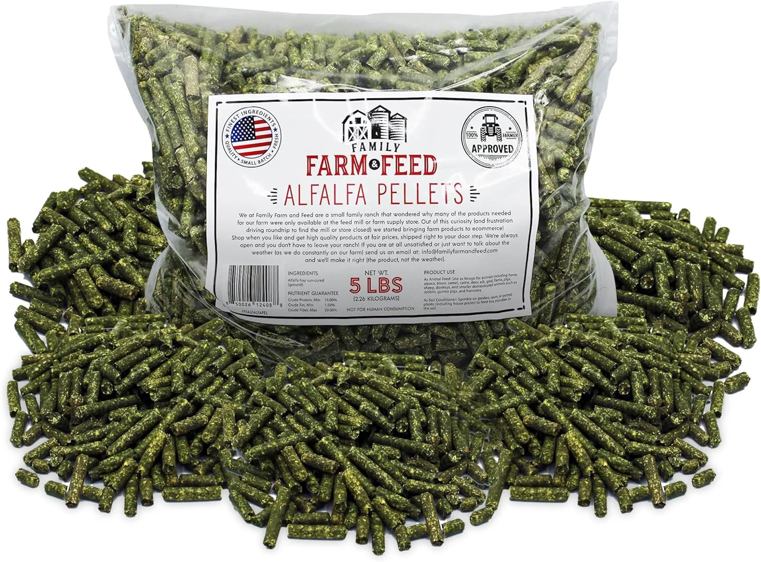World-Class Alfalfa Hay Food Small Pet Young and Adult Pellets 5 Pounds Next-Generation
