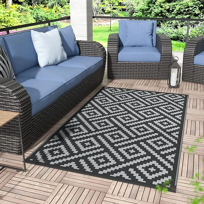 Fine Crafted GENIMO Outdoor Rugs 3×5 Waterproof Reversible Mats Outdoor Area Rug Plastic Classic