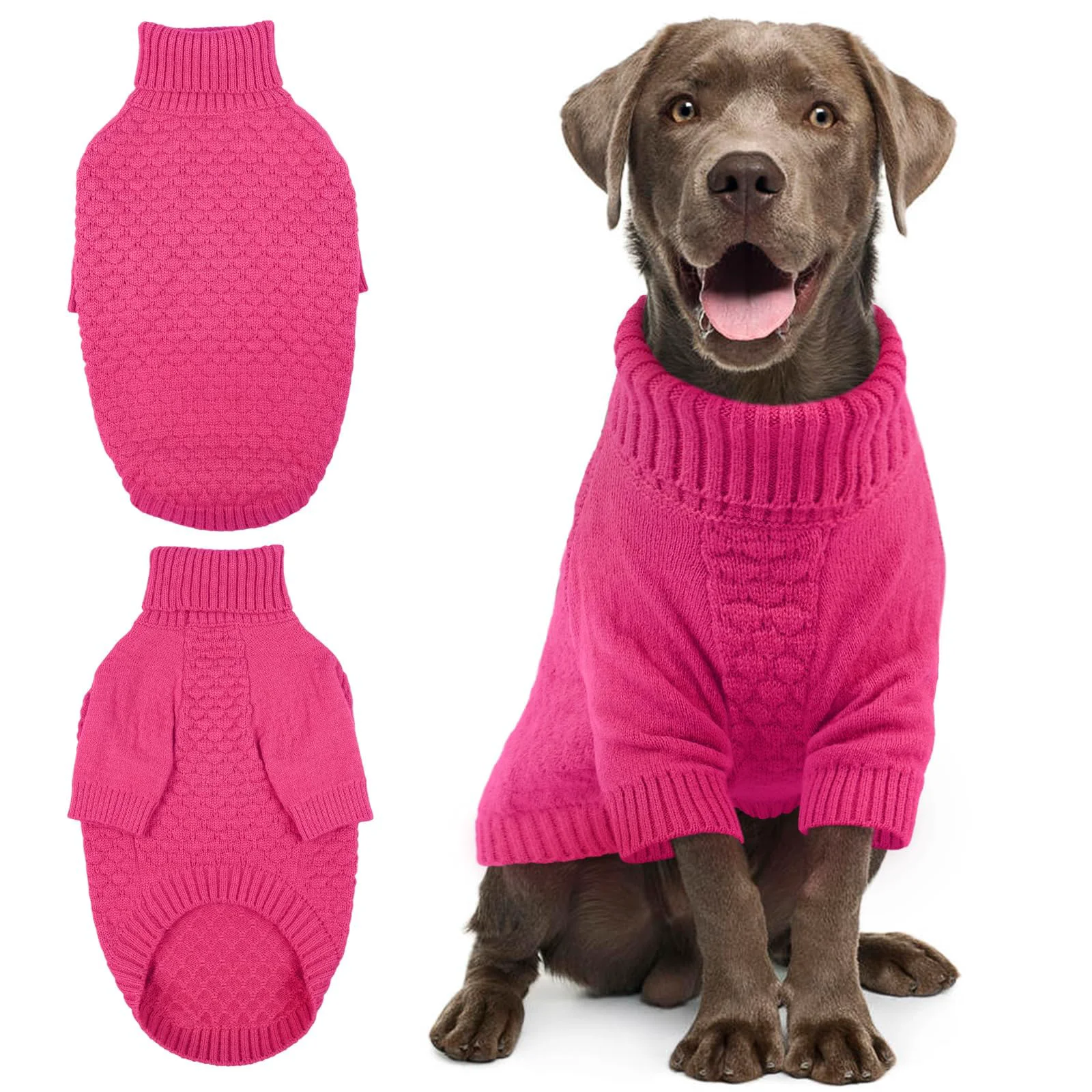 Refined Kuoser Dog Sweater Rose XL – Warm Turtleneck Knit for Large Dogs World-Class