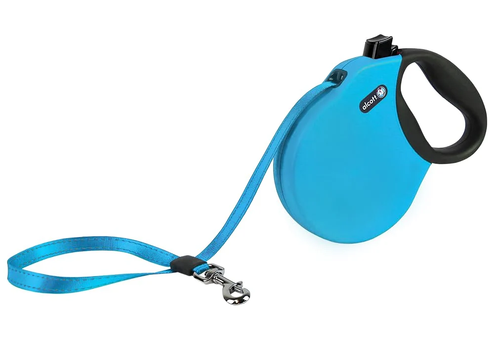 Functional Alcott Adventure Retractable Belt Leash – 16 ft Up to 150 lbs Brake Lock Blue Black Proven