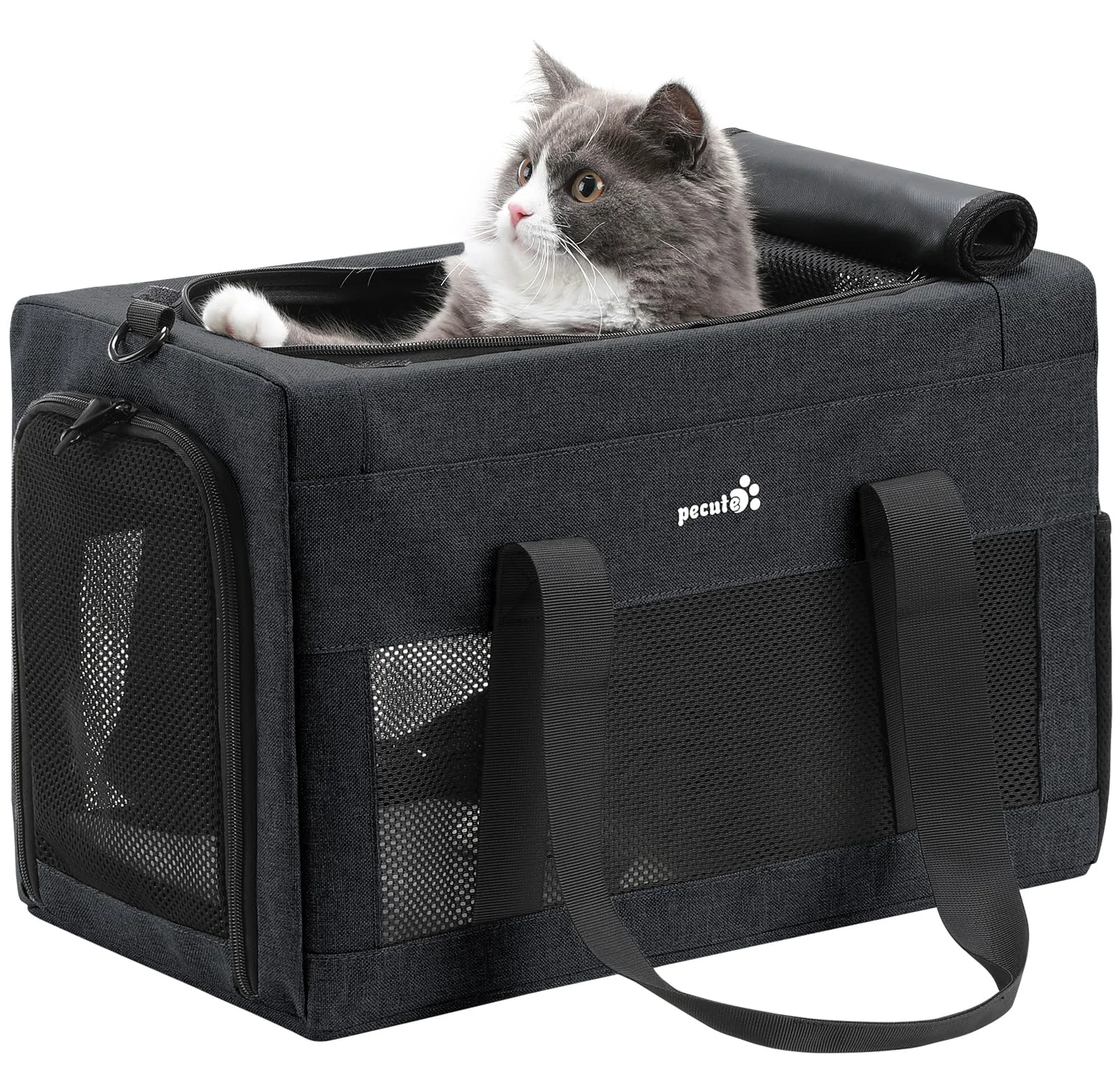Organic Pecute Airline Cat Carrier – Soft-Sided Travel Carrier for Pets Under 12lbs User-Friendly