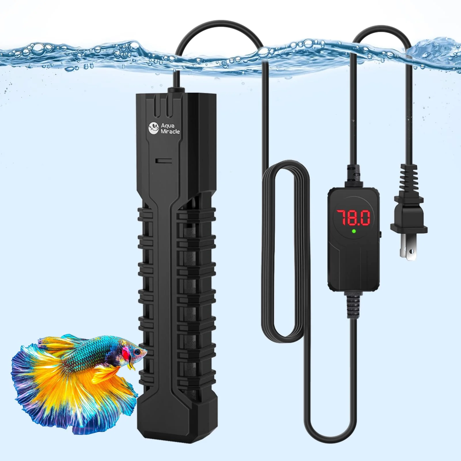 High-Grade Aqua 300W Submersible Heater with LED Display – 40-75 Gallon Tanks Trusted