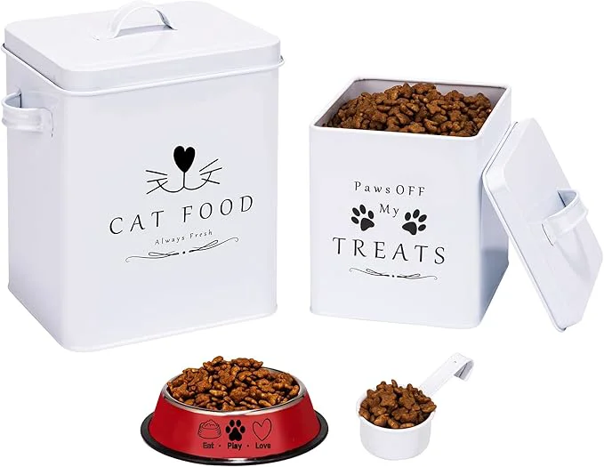 Official Meraki Home Farmhouse Cat Food and Treats Containers Feed Scoop Pet Food Luxury