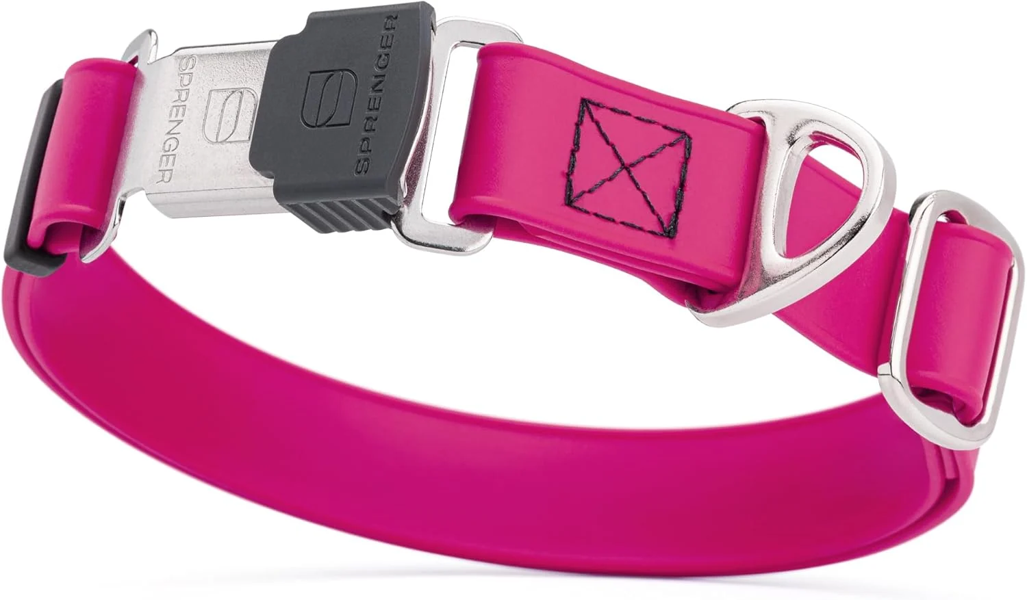 Secure Dogline Biothane Waterproof Dog Collar with Herm Sprenger Black Stainless Steel Quick Release Buckle – Heavy Duty Tactical Durable Collar for Dogs – Comfortable Safe Pet Collar W3 4 L12-19 Magenta Sophisticated