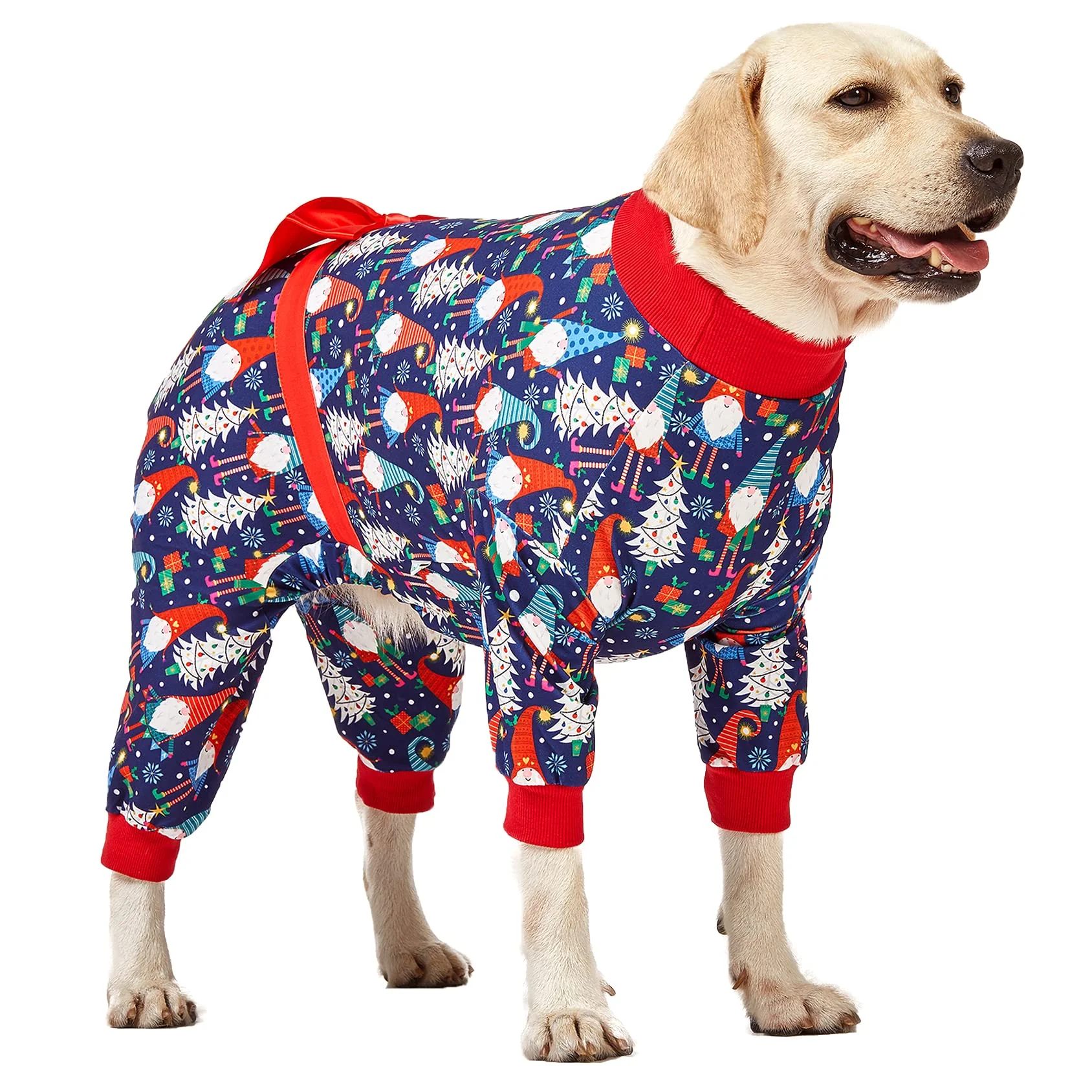 Exceptional LovinPet Dog Christmas Pajamas Large Navy – Big-Dog Holiday PJs Lightweight Gnome Design Sustainable