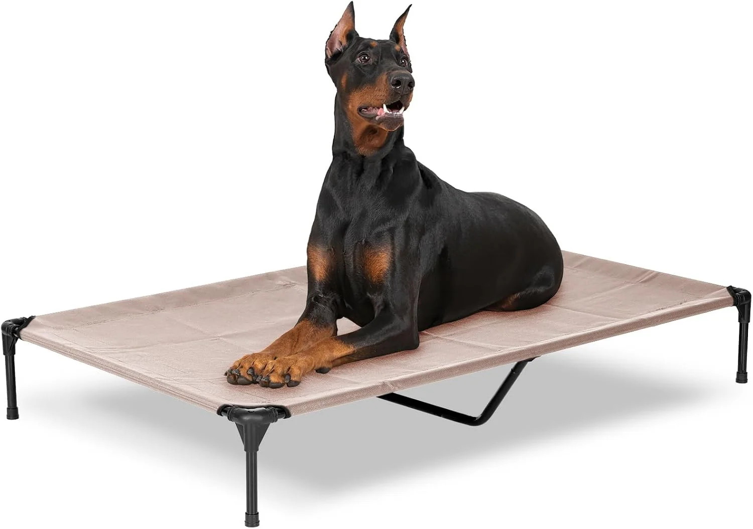 Long-Lasting d Dog Bed for Outdoor XXL Raised Dog Cot Indestructible with Washable Mesh Cooling Summer Pet Cot Chew Proof for Outside Camping Travel 59 x36 Grey Premium
