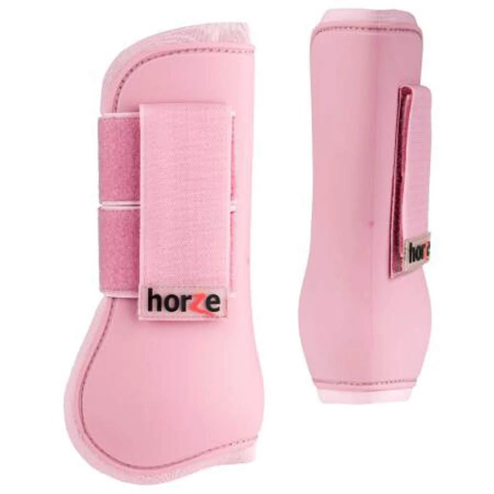 Verified HORZE Chicago Protective Tendon Boots – Lightweight Open Front Boots for Jumping Trail Turnout Pair – Lady Light Pink User-Friendly