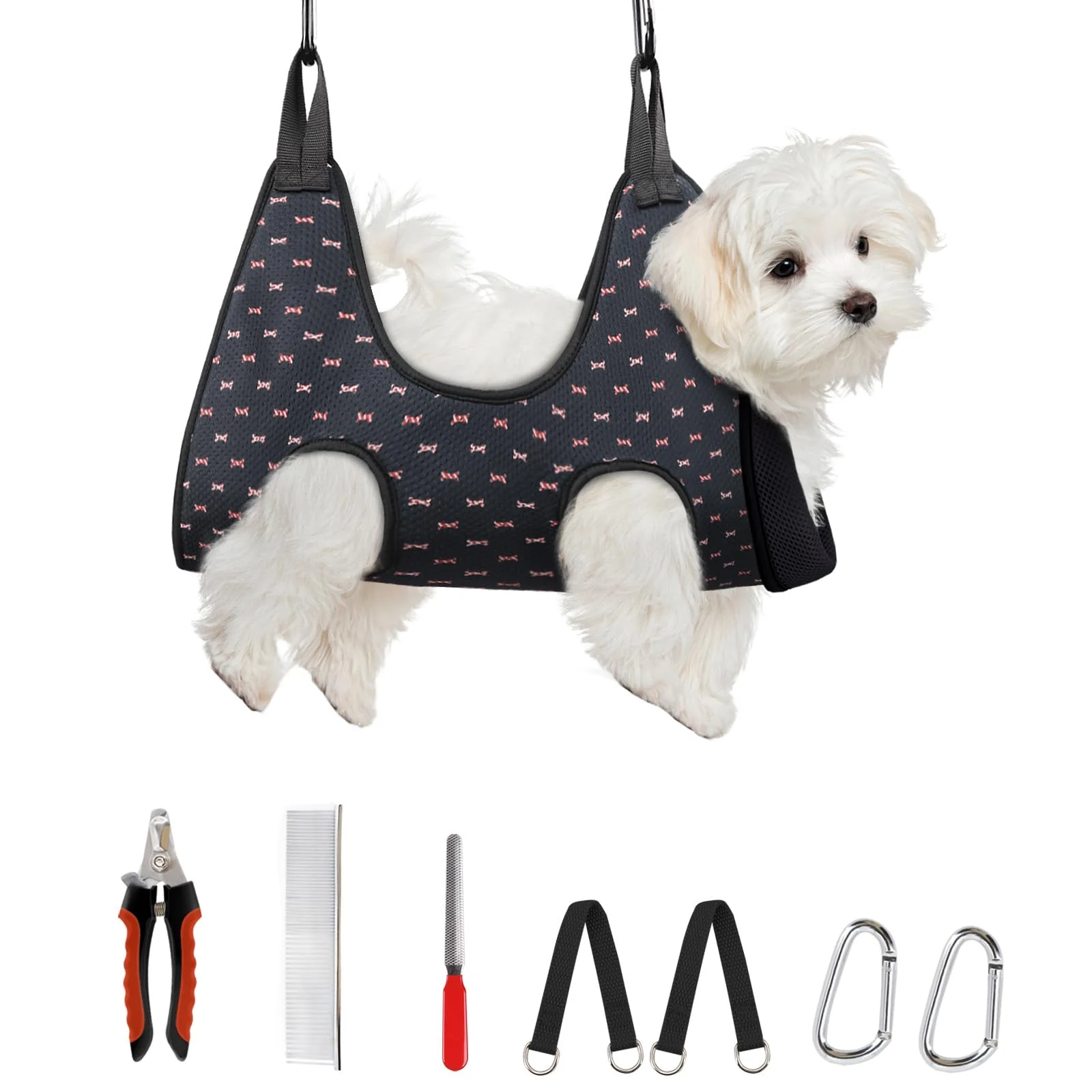 Versatile Supet Dog Grooming Hammock Harness for Dogs Cats — Nail Trim Sling XS Black Currant Expertly Made