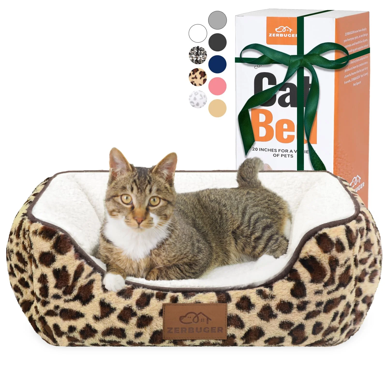 Traditional Zerbuger Rectangle Pet Bed Small Leopard – Soft Non-Slip Machine Washable Proven
