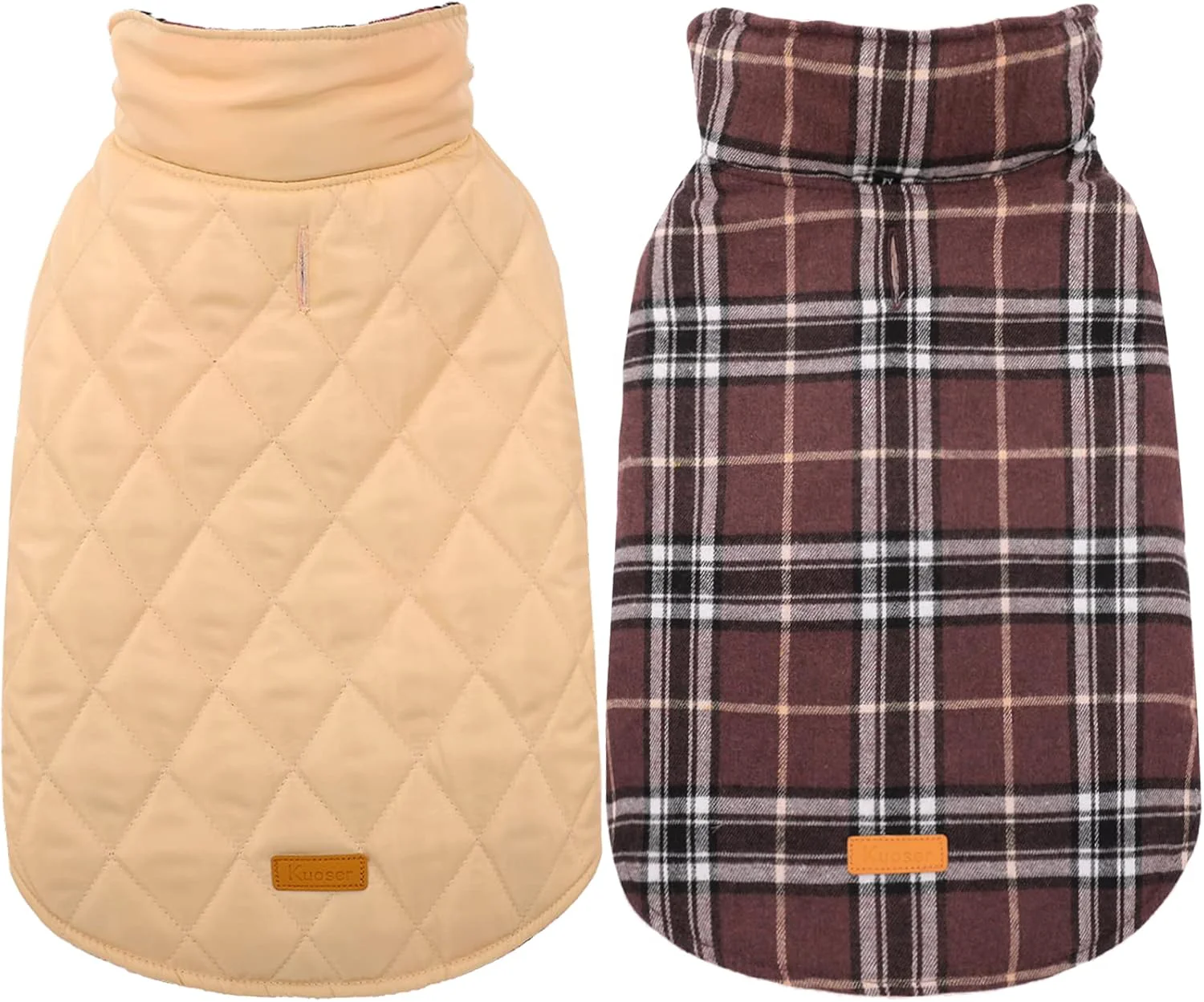 Pure Kuoser Warm Dog Coat Waterproof Dog Jacket for Extra Large Dogs Adjustable Durable XXL Doggie Winter Coat Reversible Puppy Cold Weather Apparel from Small to Large Breed Brown XXL Convenient