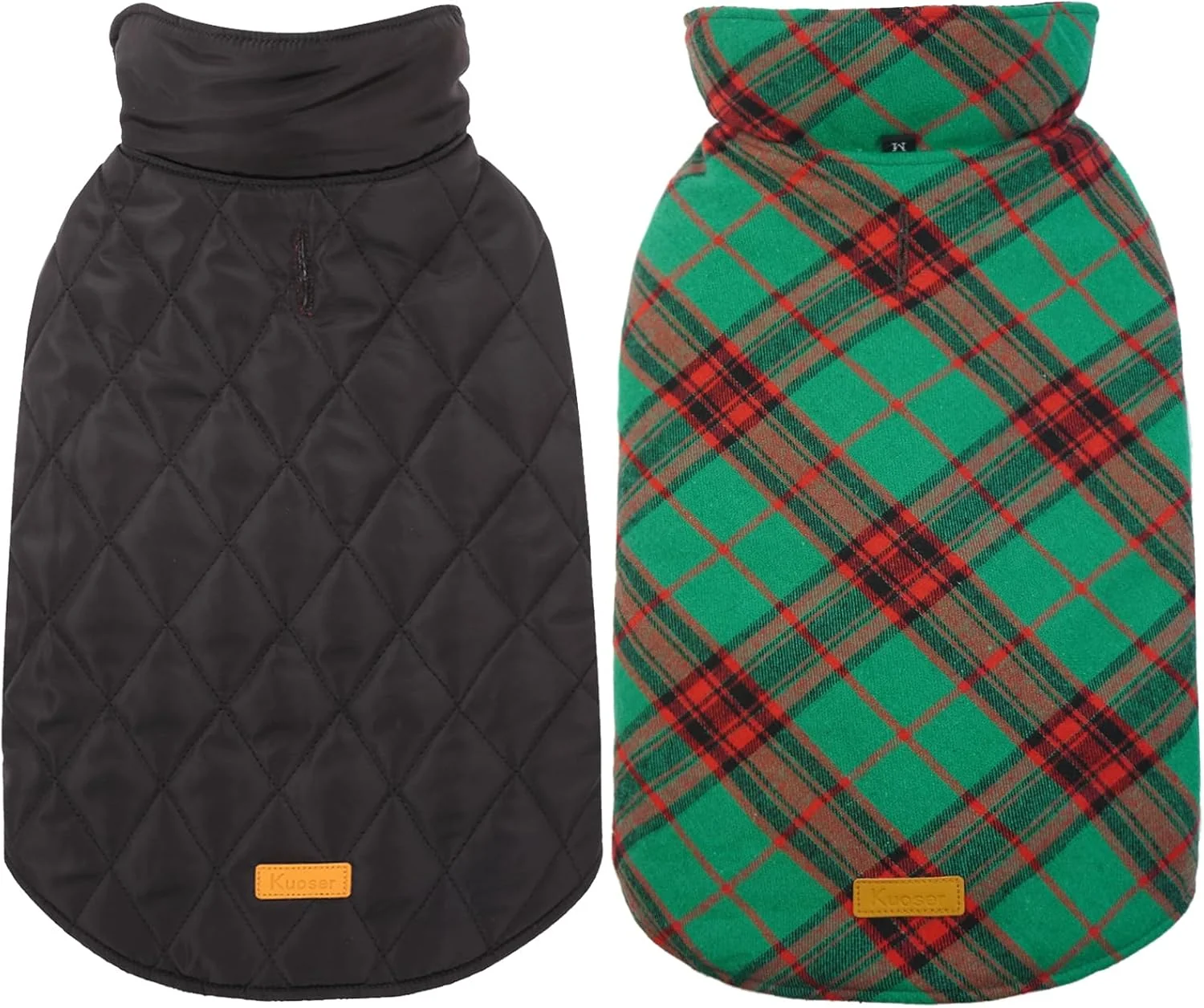 Enhanced Kuoser Warm Dog Coat Waterproof Dog Jacket for Extra Large Dogs Adjustable Durable XXXL Doggie Winter Coat Reversible Puppy Cold Weather Apparel for Large Breed Christmas Green 3XL Lightweight