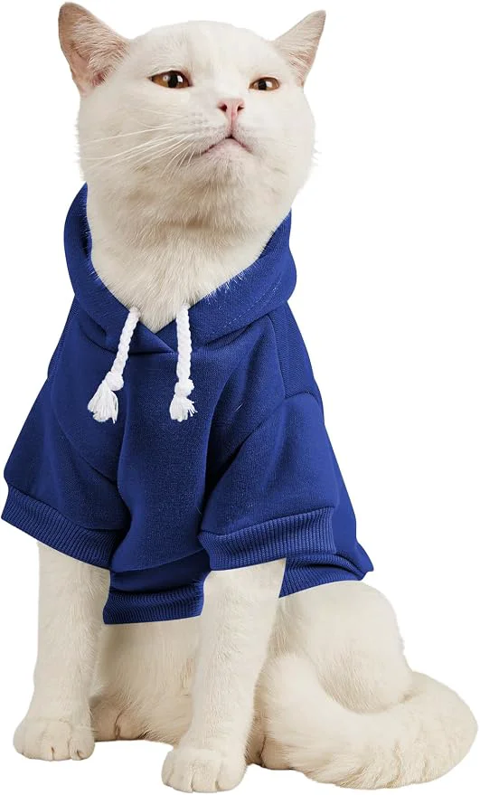 Premium QWINEE Basic Dog Hoodie Sweatshirt Puppy Sweater Warm Cat Costumes Pet Clothes Eco-Friendly