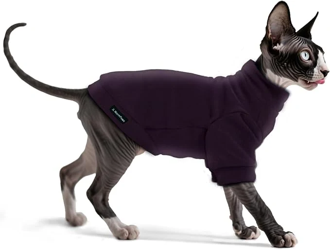 Breathable Fleece Sphynx Cat Clothes Soft Hairless Cat Clothes Pullover Cat Sweater Comfortable