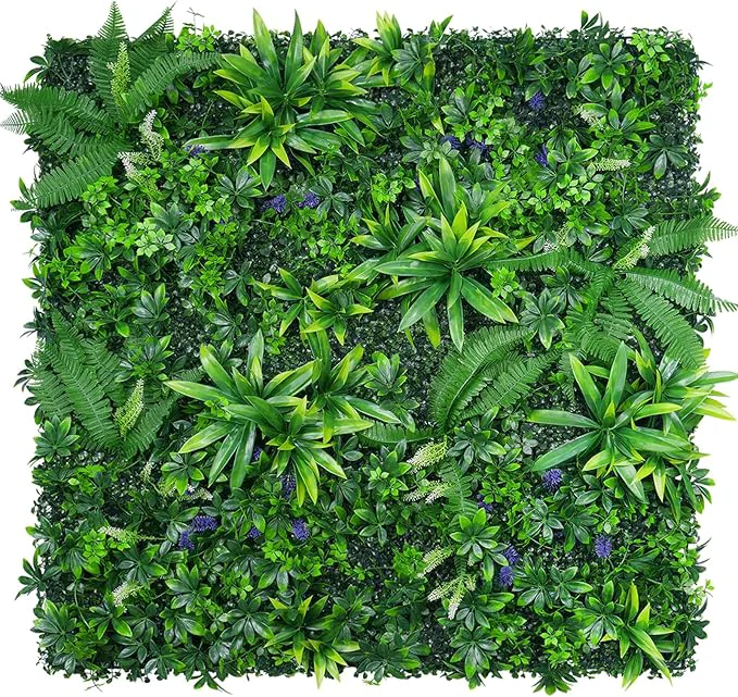 Natural Grass Wall Panels Set of 6 Artificial Hedge Panels Greenery Wall UV Protected Faux Grass Backdrop Privacy Fence Screen Greenery Wall for Outdoor Indoor Garden Birthday Wedding DecorOverview Elite